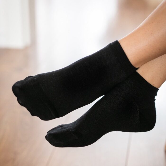 Nizke bombažne nogavice - Black