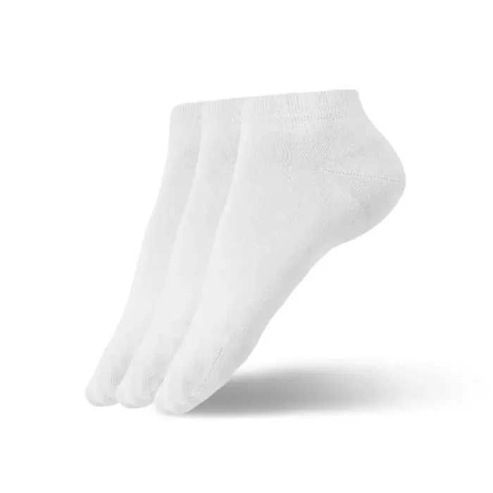 Nizke bombažne nogavice - White (3 pack)